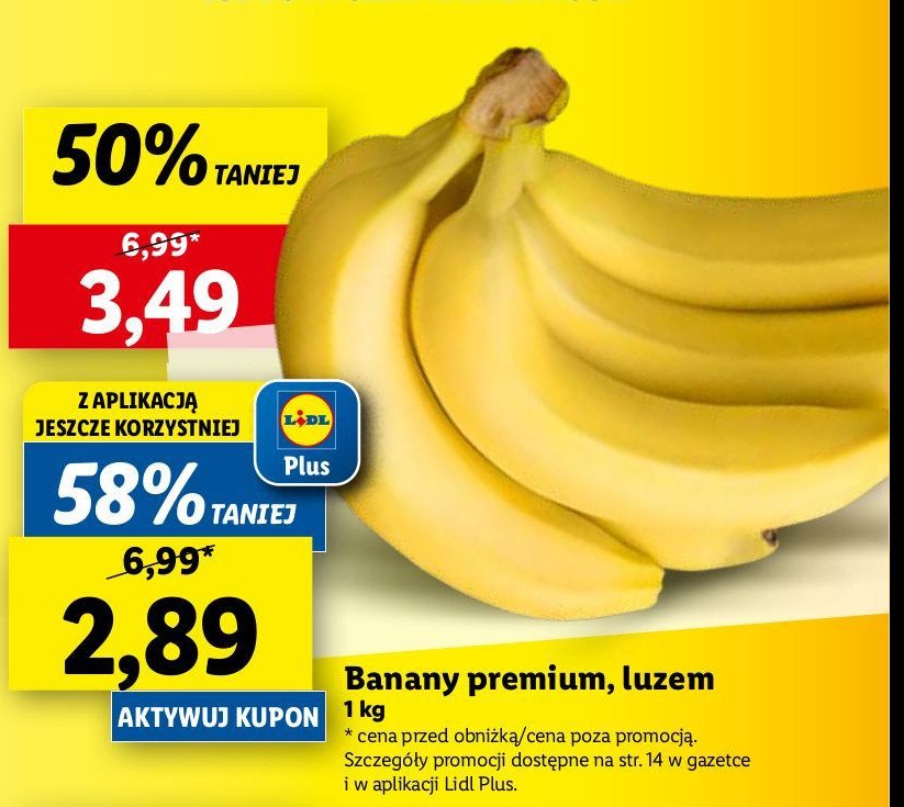 Banany premium promocja w Lidl