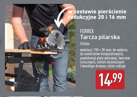 Tarcza pilarska 190 mm Ferrex promocja