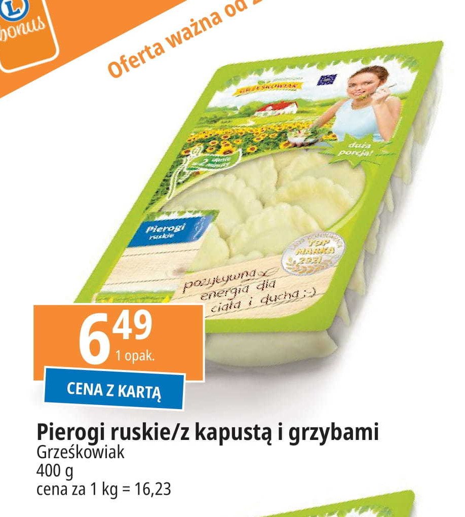 Pierogi z kapustą i grzybami Grześkowiak promocja w Leclerc