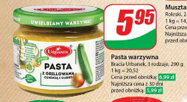 Pasta z grillowaną cukinią i curry Urbanek promocja