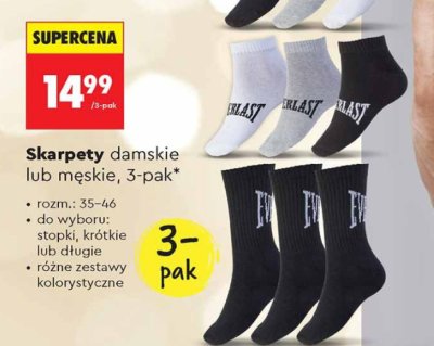 Skarpety damskie Everlast 3-pak promocja w Biedronka