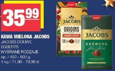 Kawa mielona jacobs JACOBS DOUWE EGBERTS wybrane rodzaje promocja w SPAR