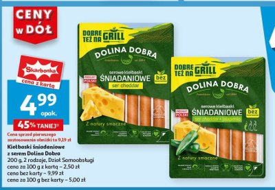 Kiełbaski śniadaniowe ser cheddar + jalapenio Dolina dobra promocja