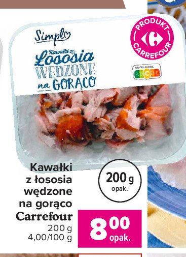 Kawałki z łososia wędzone na gorąco Carrefour promocja