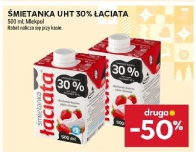 Śmietanka UHT 30% Łaciata 500 ml, Mlekpol promocja w Stokrotka