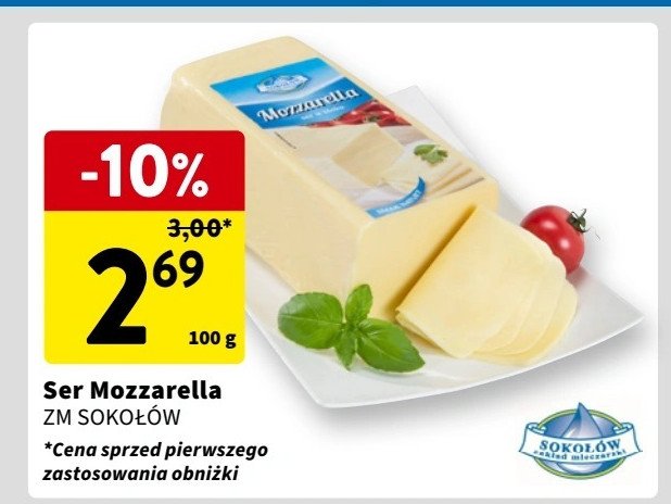 Ser mozzarella blok Zm sokołów promocja w Intermarche