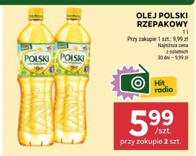 Olej Polski Rzepakowy 1 l promocja w Stokrotka
