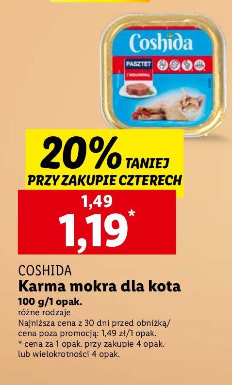 Karma dla kota z wołowiną Coshida promocja