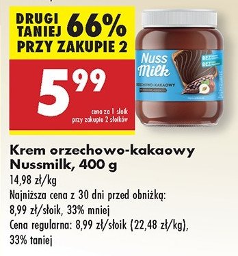 Krem kakaowo - orzechowy Nussmilk promocja