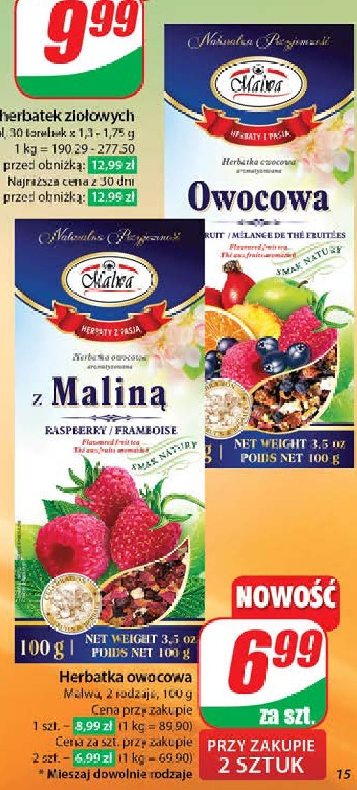 Herbatka malina Malwa tea promocja