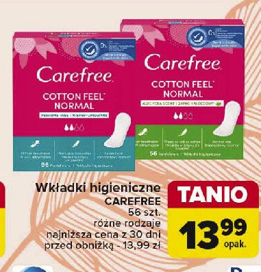 Wkładki cotton aloe Carefree promocja