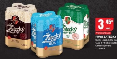 Piwo Żatecky svetly lezak 0,0%, cerny Carlsberg Polska promocja w Chorten