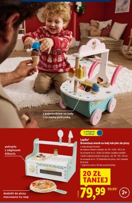 Drewniany wózek na lody promocja w Lidl