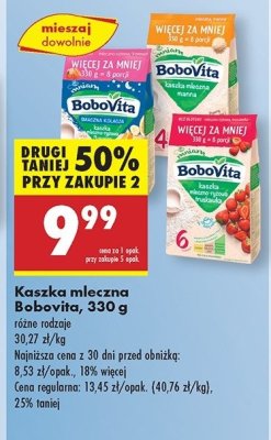 Kaszka mleczno-ryżowa 3 owoce Bobovita smaczna kolacja promocja
