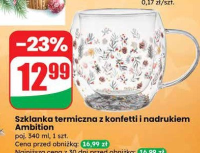 Szklanka termiczna z konfetti i nadrukiem  promocja w Dino