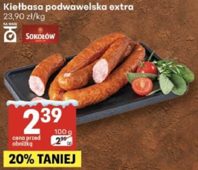 Kiełbasa podwawelska extra promocja w Delikatesy Centrum