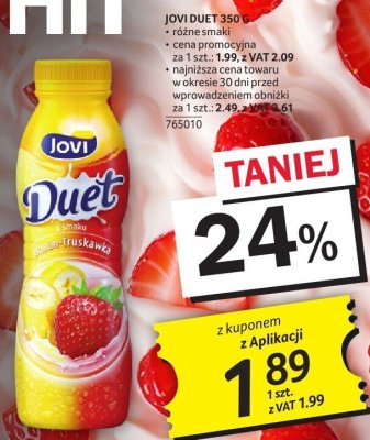 Jogurt Jovi Duet truskawkowy 350 g promocja w Selgros