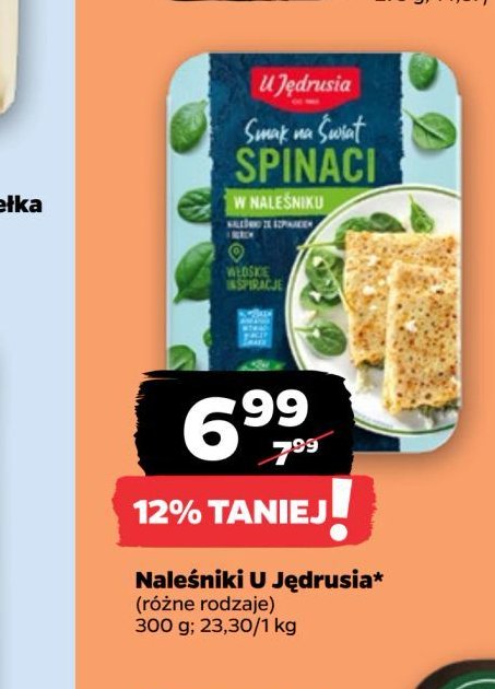 Naleśniki spinaci U jędrusia promocja w Netto