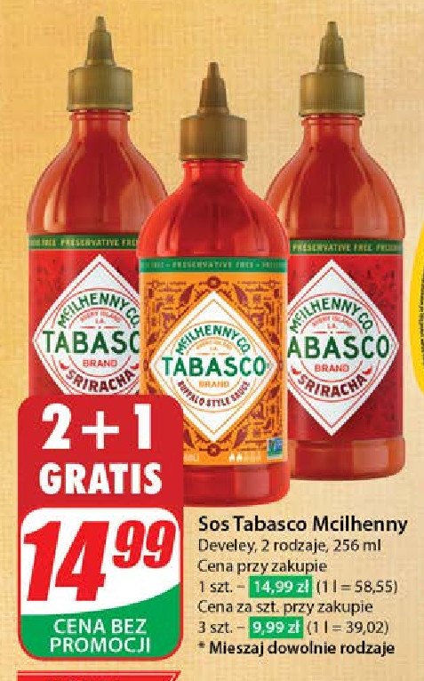 Sos sriracha Tabasco promocja