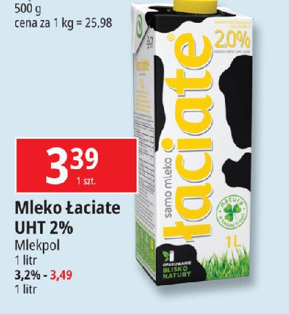 Mleko Łaciate 2% promocja w Leclerc