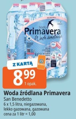 Woda źródlana Primavera San Benedetto niegazowana promocja w Leclerc