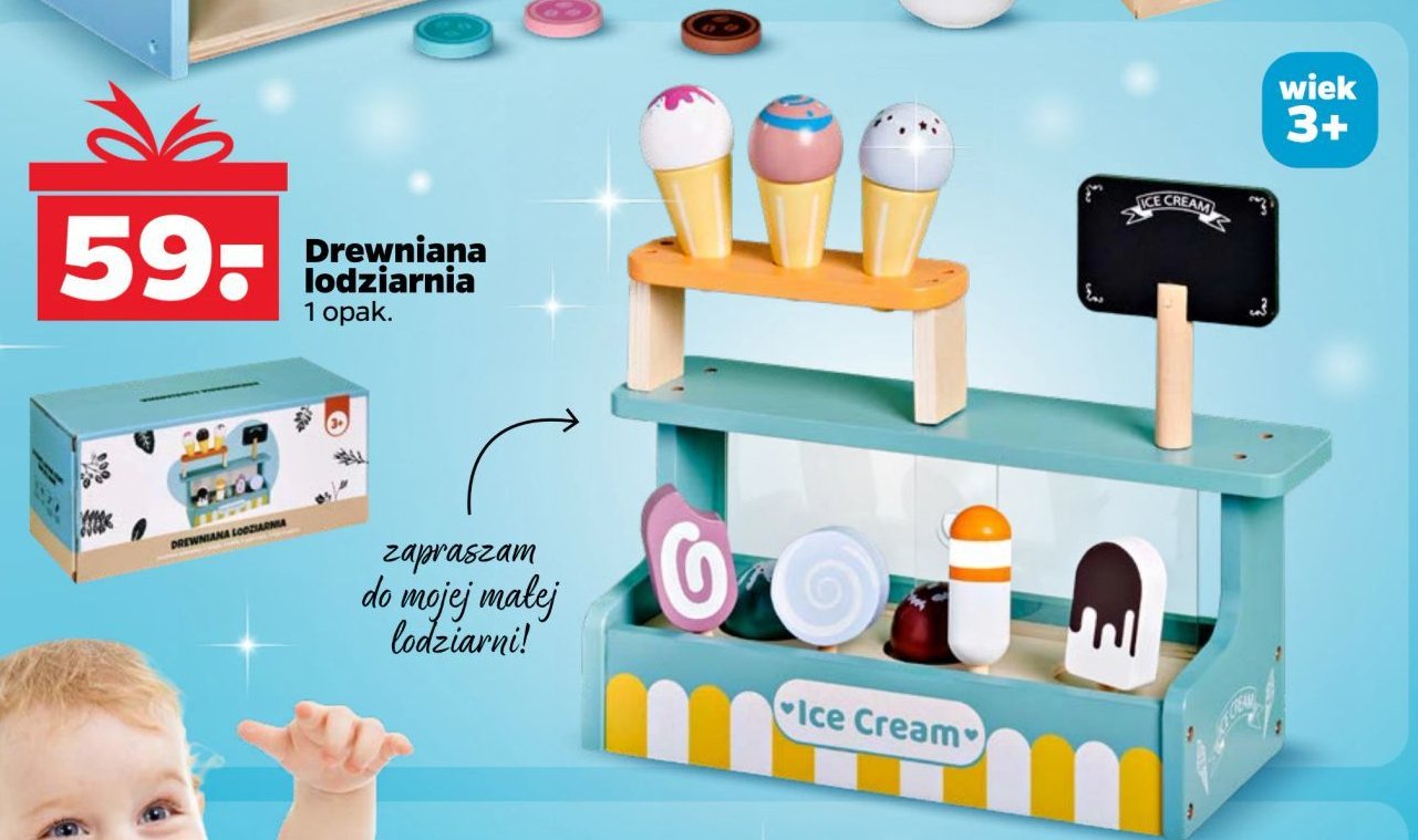 Drewniana lodziarnia promocja w Netto