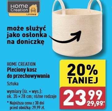 Kosz pleciony 35 x 28 cm Home creation promocja