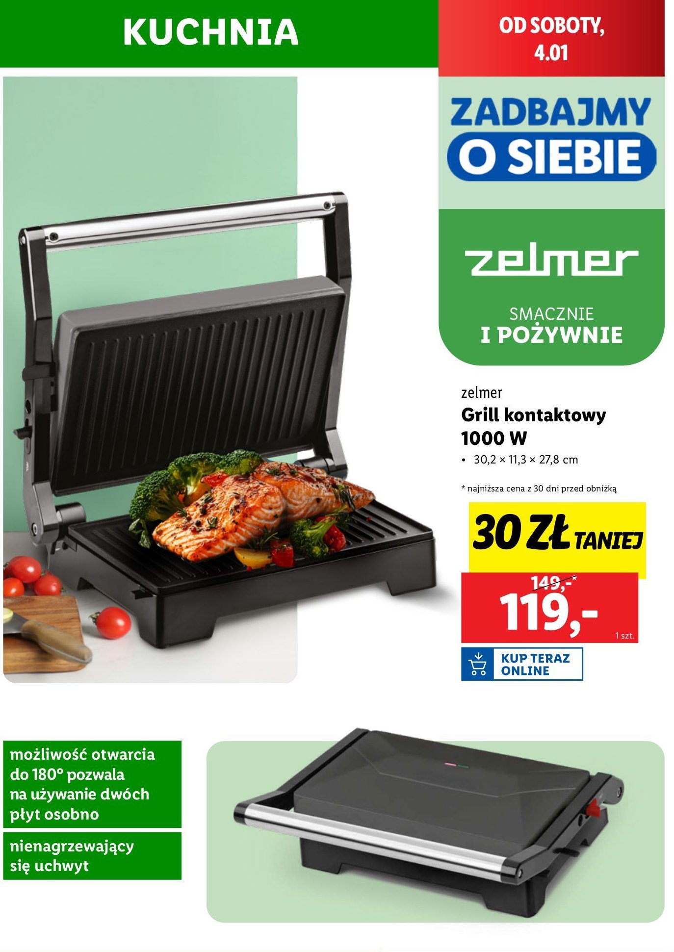 Grill pr1100 haku 1000w Zelmer promocja