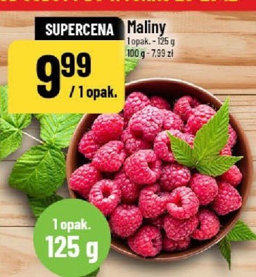 Maliny 1 opak. - 125 g promocja w POLOmarket