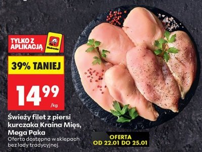 Świeży filet z piersi kurczaka Kraina Mięs, Mega Paka promocja w Biedronka