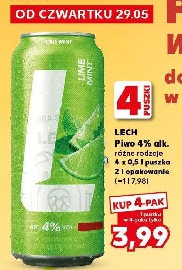 Piwo Lech lime mint promocja