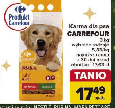 Karma dla psa z drobiem i warzywami Carrefour promocja