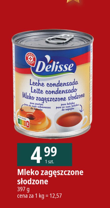 Mleko zagęszczone Wiodąca marka delisse promocja w Leclerc