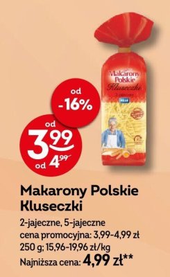 Makaron Polskie Kluseczki 2-jajeczne, 5-jajeczne promocja w Żabka