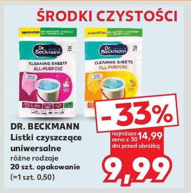 Listki uniwersalne do czyszczenia spring fresh Dr. beckmann promocja w Kaufland