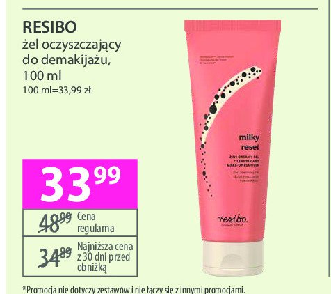 Żel do mycia twarzy Resibo milky reset promocja