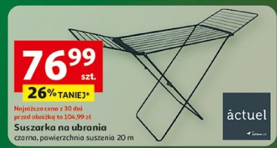 Suszarka na ubrania czarna, powierzchnia suszenia 20 m promocja w Auchan