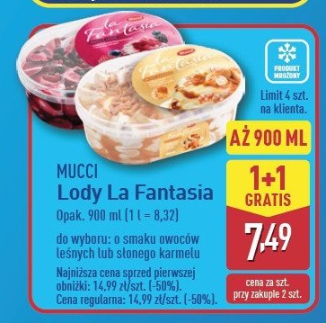 Lody o smaku słonego karmelu Mucci promocja
