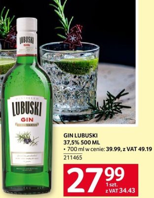 Gin Lubuski 37,5% 500ml promocja w Selgros