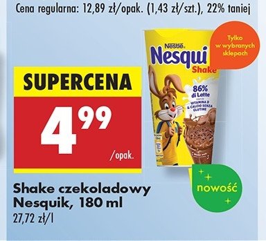Napój shake czekoladowy Nesquik promocja w Biedronka