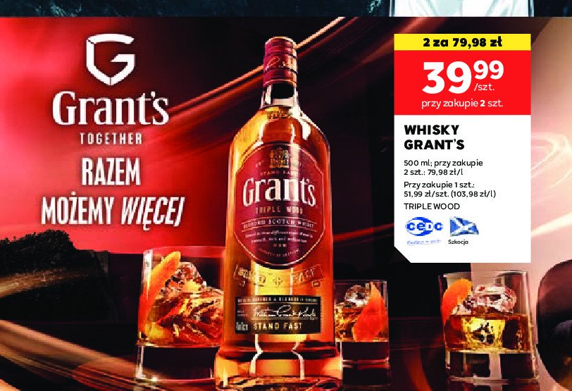 Whisky Grant's family reserve promocja w Stokrotka