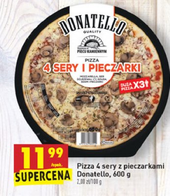 Pizza football 4 sery i pieczarki Donatello pizza promocja
