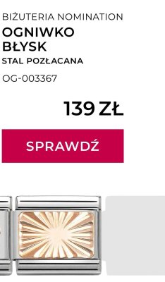 Ogniwko błysk, stal pozłacana promocja w Briju