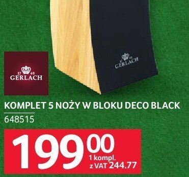 Komplet 5 noży w bloku Gerlach Deco Black promocja w Selgros