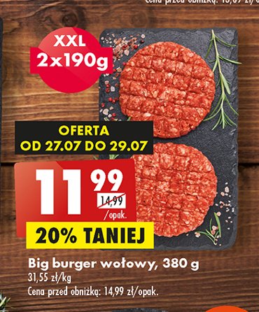 Burger wołowy promocja
