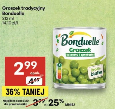 Groszek tradycyjny Bonduelle promocja w Delikatesy Centrum