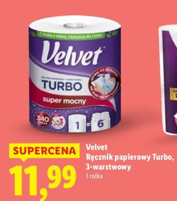 Ręcznik papierowy Velvet Turbo, 3-warstwowy promocja w Lidl
