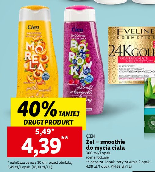 Smoothie do mycia ciała morela Cien promocja