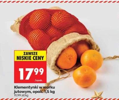 Klementynki w worku jutowym promocja w Biedronka