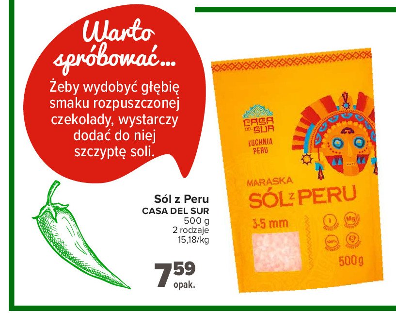 Sól maraska z peru 3-5 mm Casa del sur promocja